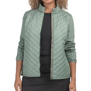NEW PUMA GOLF Frost Quilted Jacket in Eucalyptus for women 825 2m7